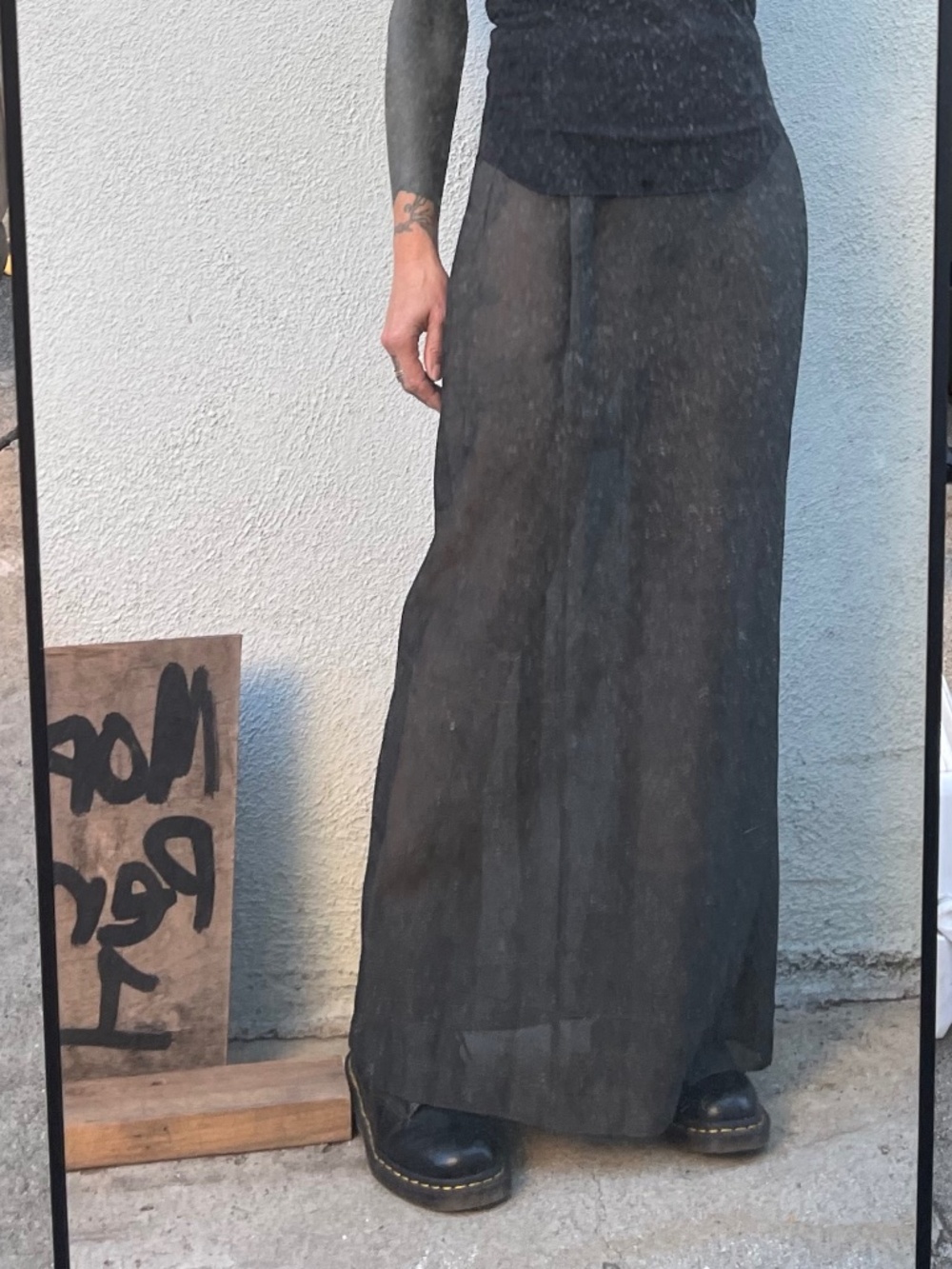 Vtg Yohji Yamamoto runway maxi skirt 100 silk size small semi sheer 90s cbk 80s - Picture 3 of 11